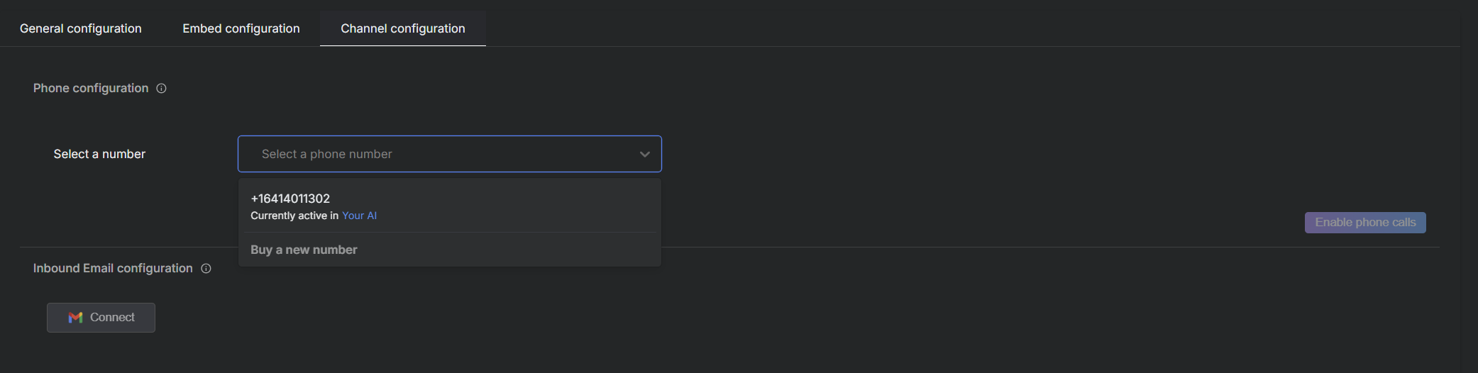 Channel Configuration