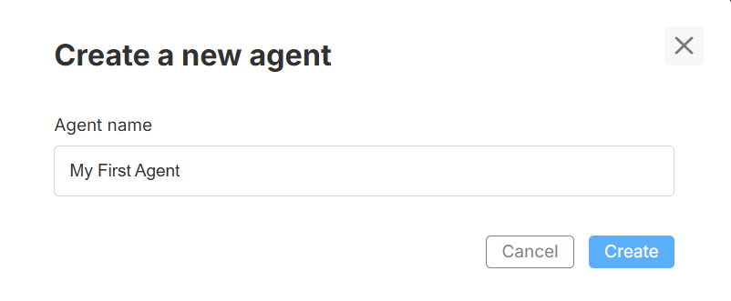 Create a new agent dialog