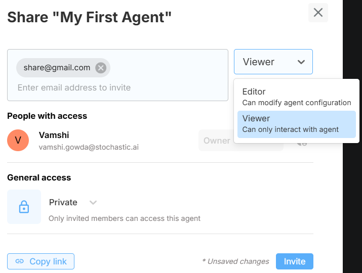 Invite people dialog