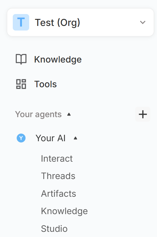 Agents sidebar view