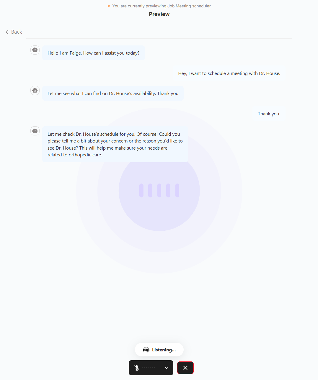Preview window in voice‑chat mode