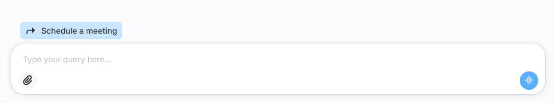 Attachment, quick‑action chip, and voice input controls