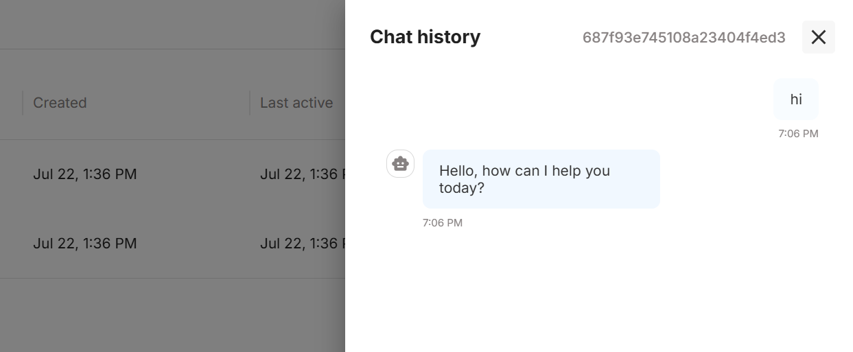 Thread chat history drawer
